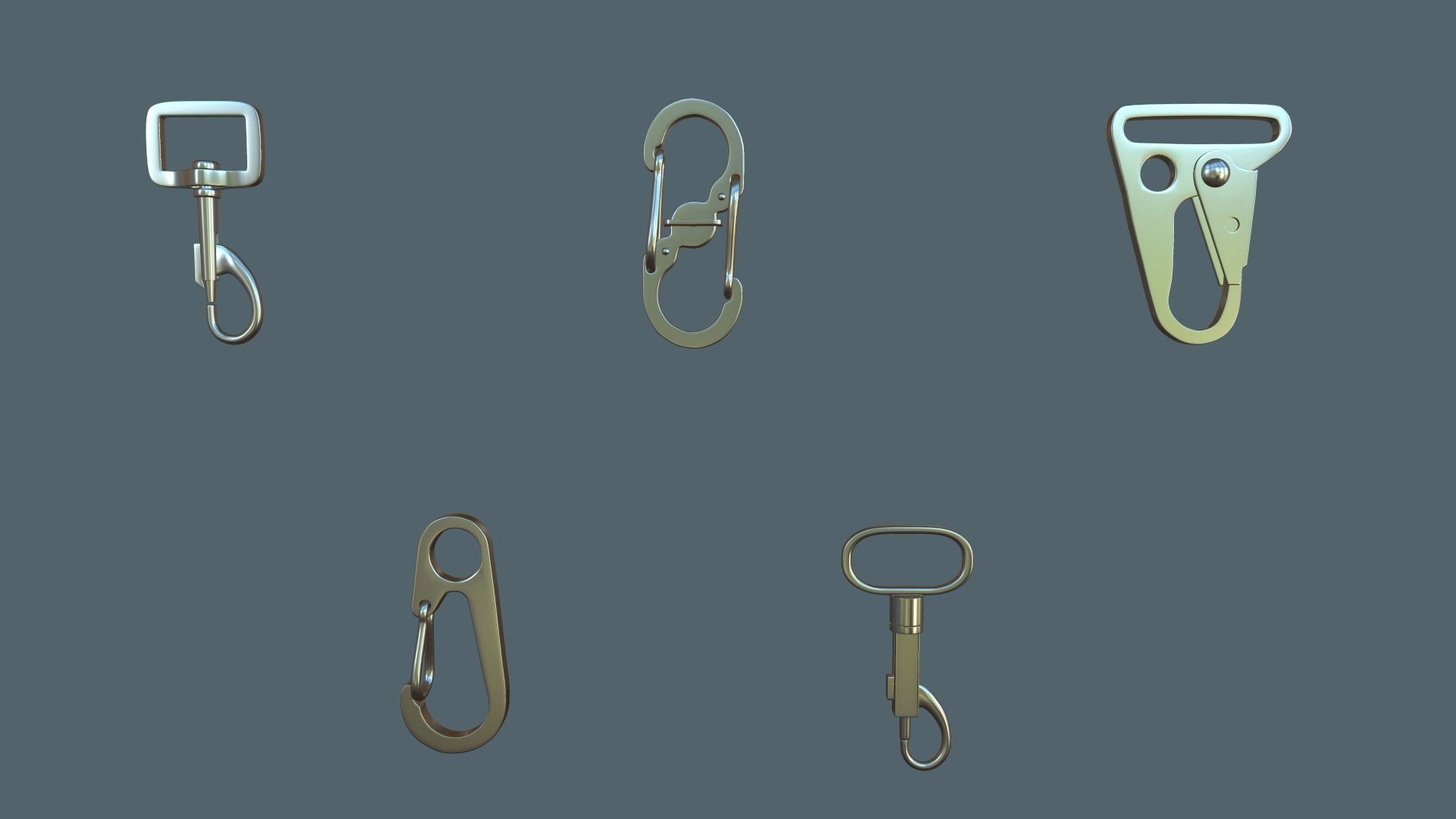 Pack of Buckles  Marvelous Designer project and Zbrush IMM 3D model_4