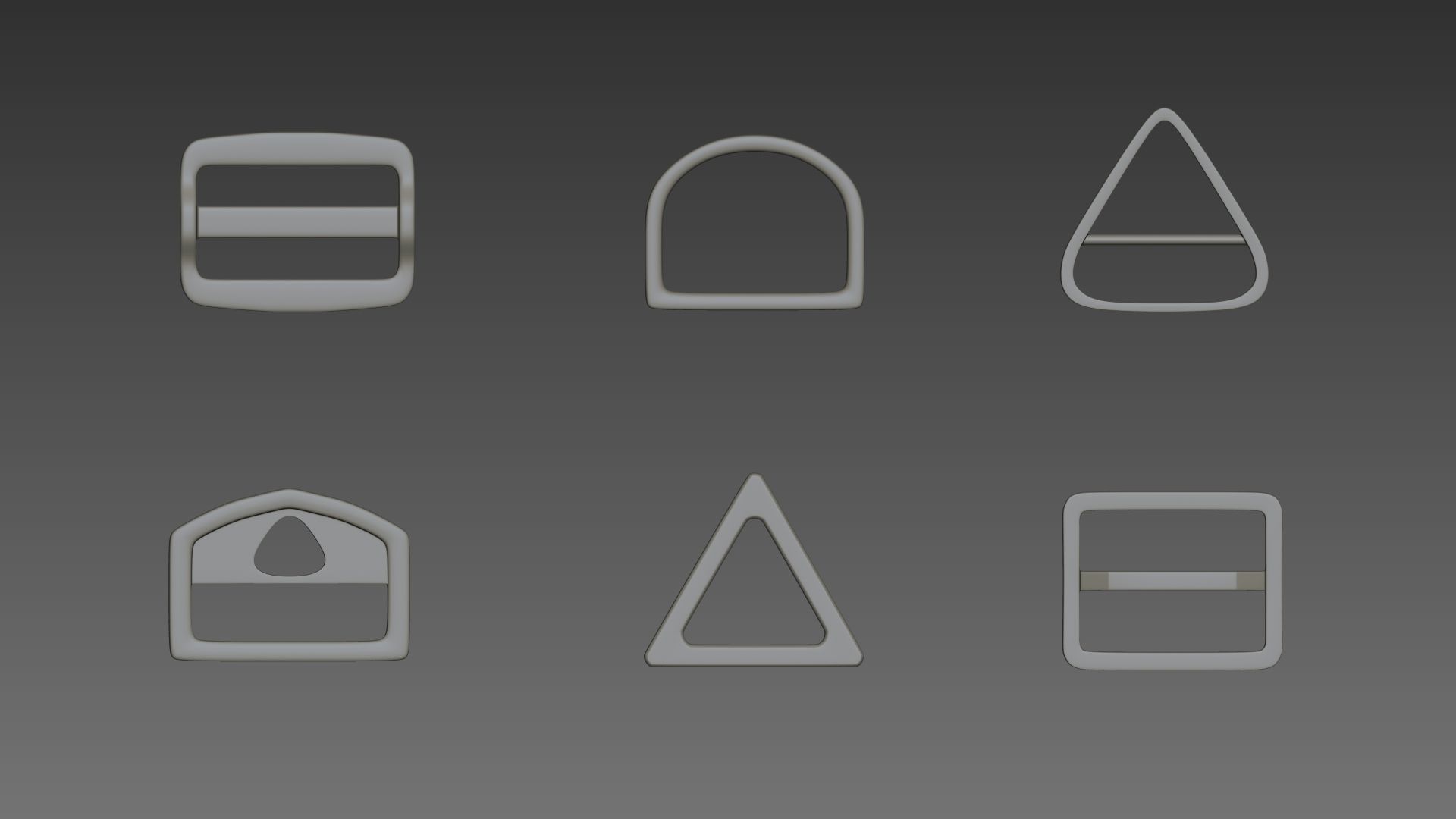 Pack of Buckles  Marvelous Designer project and Zbrush IMM 3D model_16