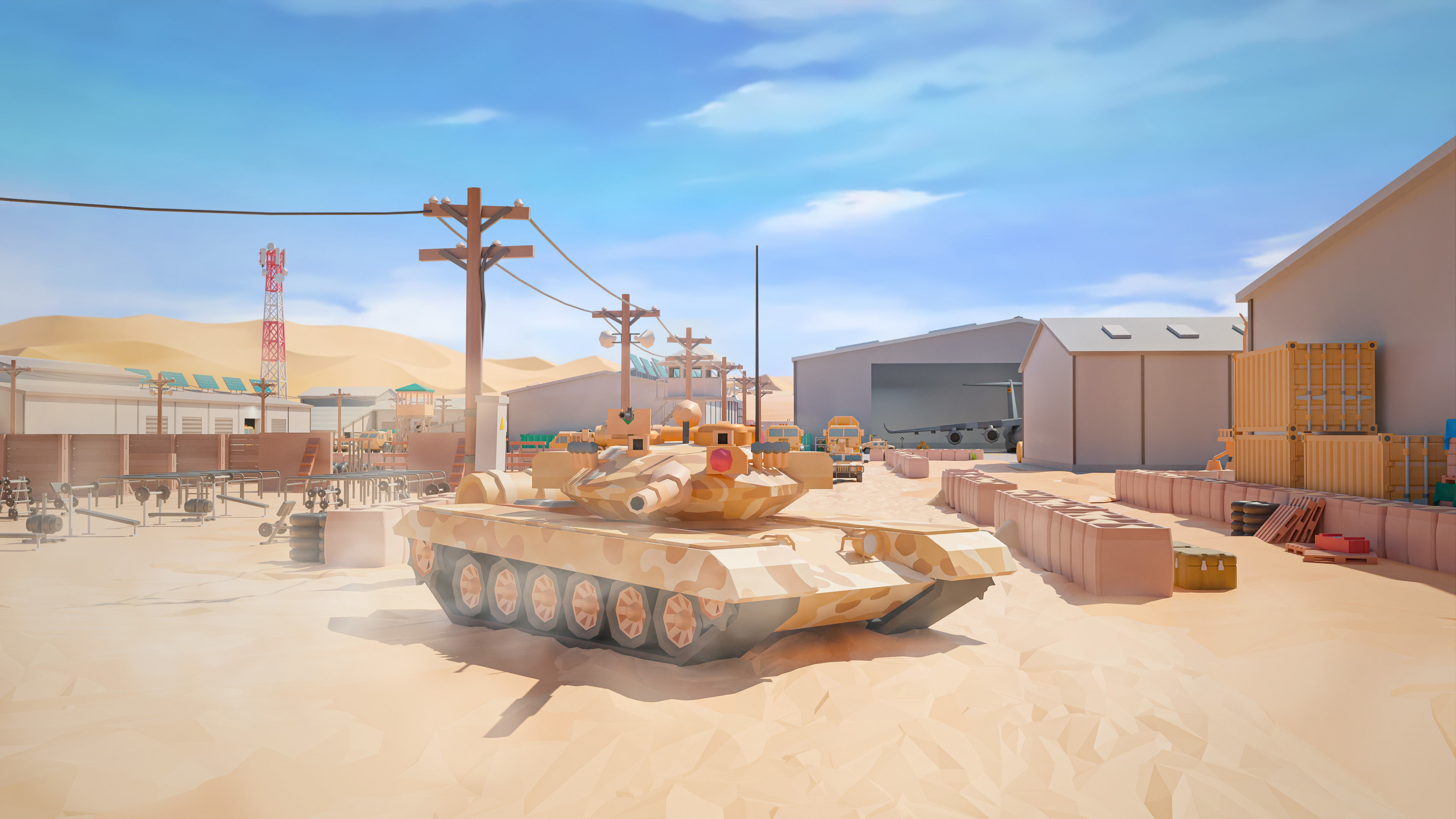 Military Low-poly 3D model_4