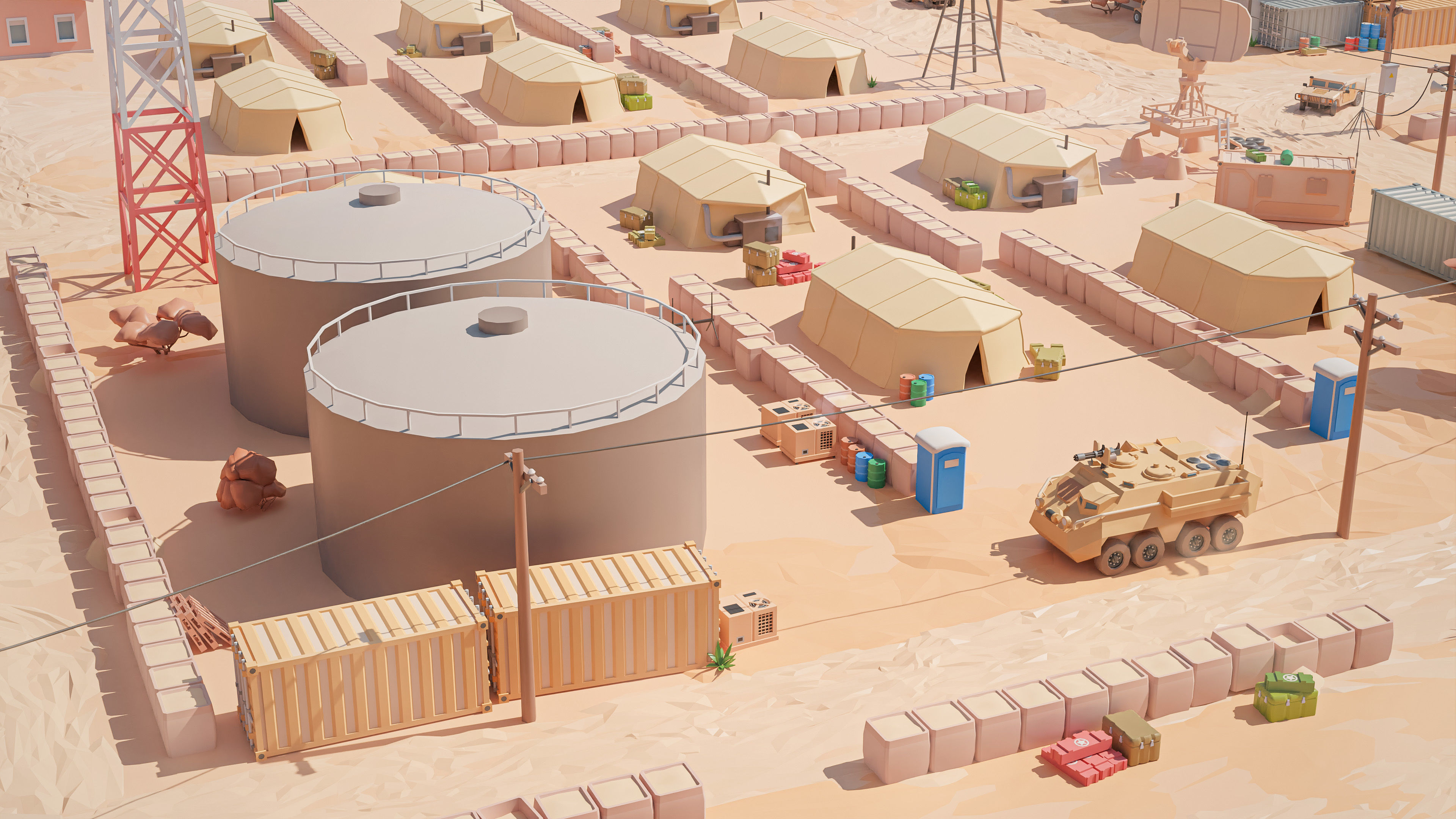 Military Low-poly 3D model_45