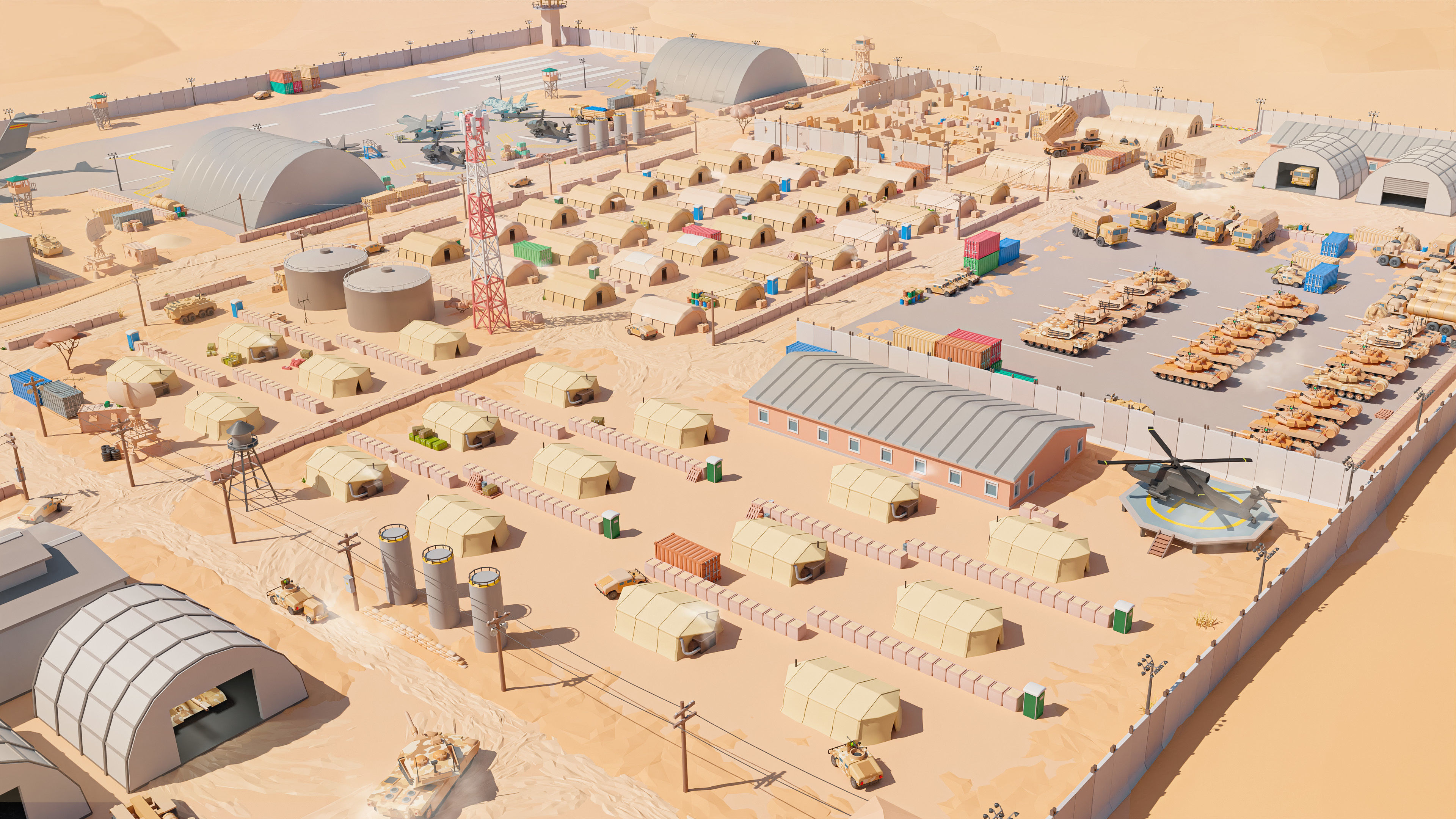 Military Low-poly 3D model_3