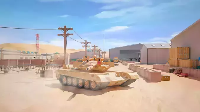 Military Desert Low-poly 3D model 7