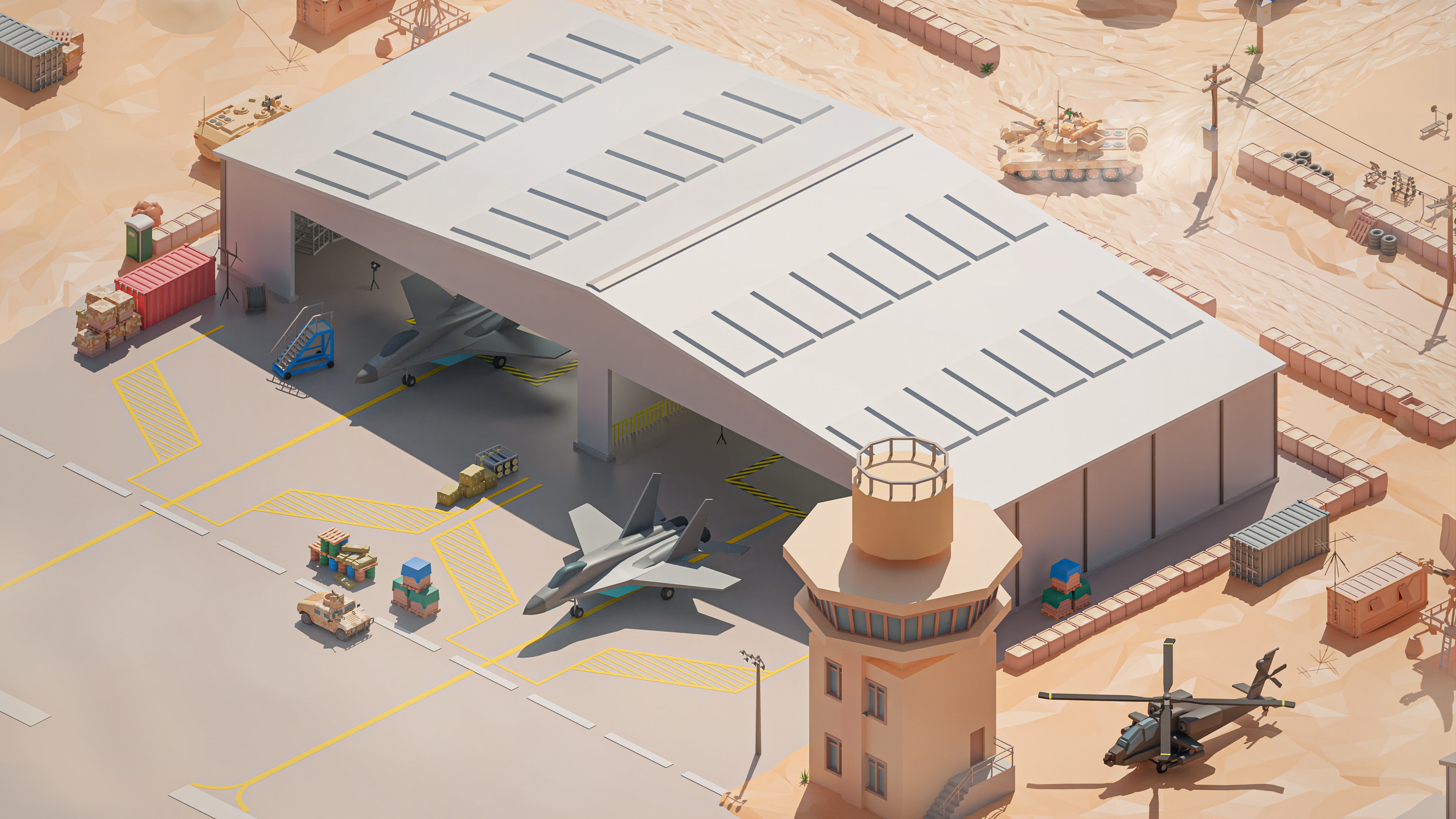 Military Low-poly 3D model_8