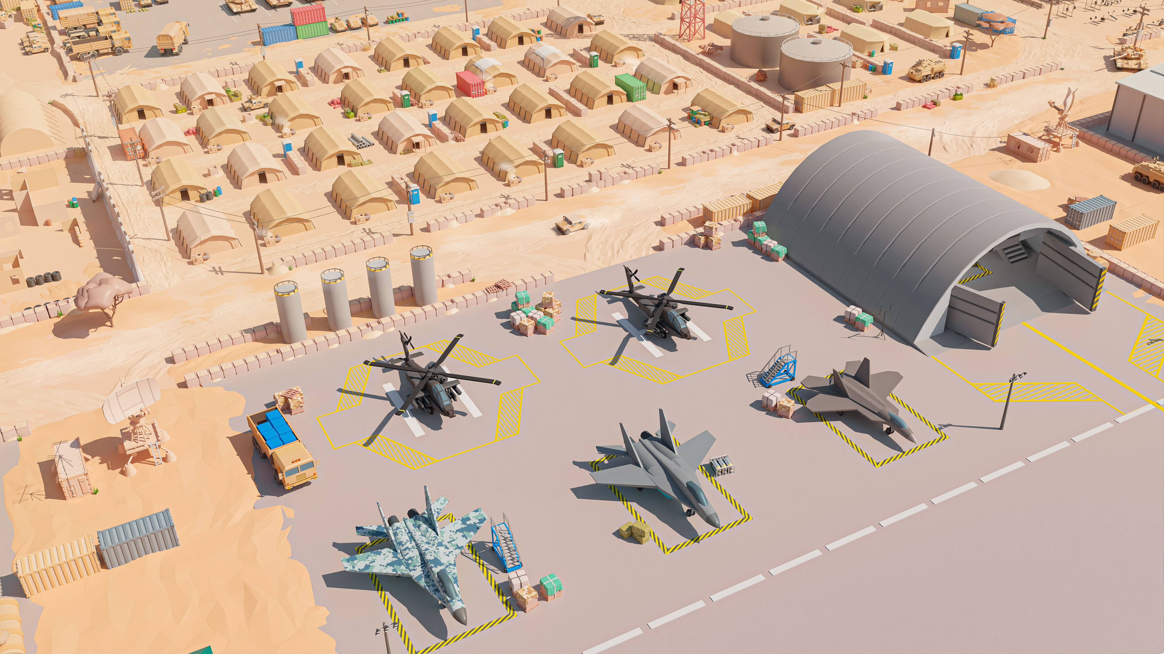 Military Low-poly 3D model_10