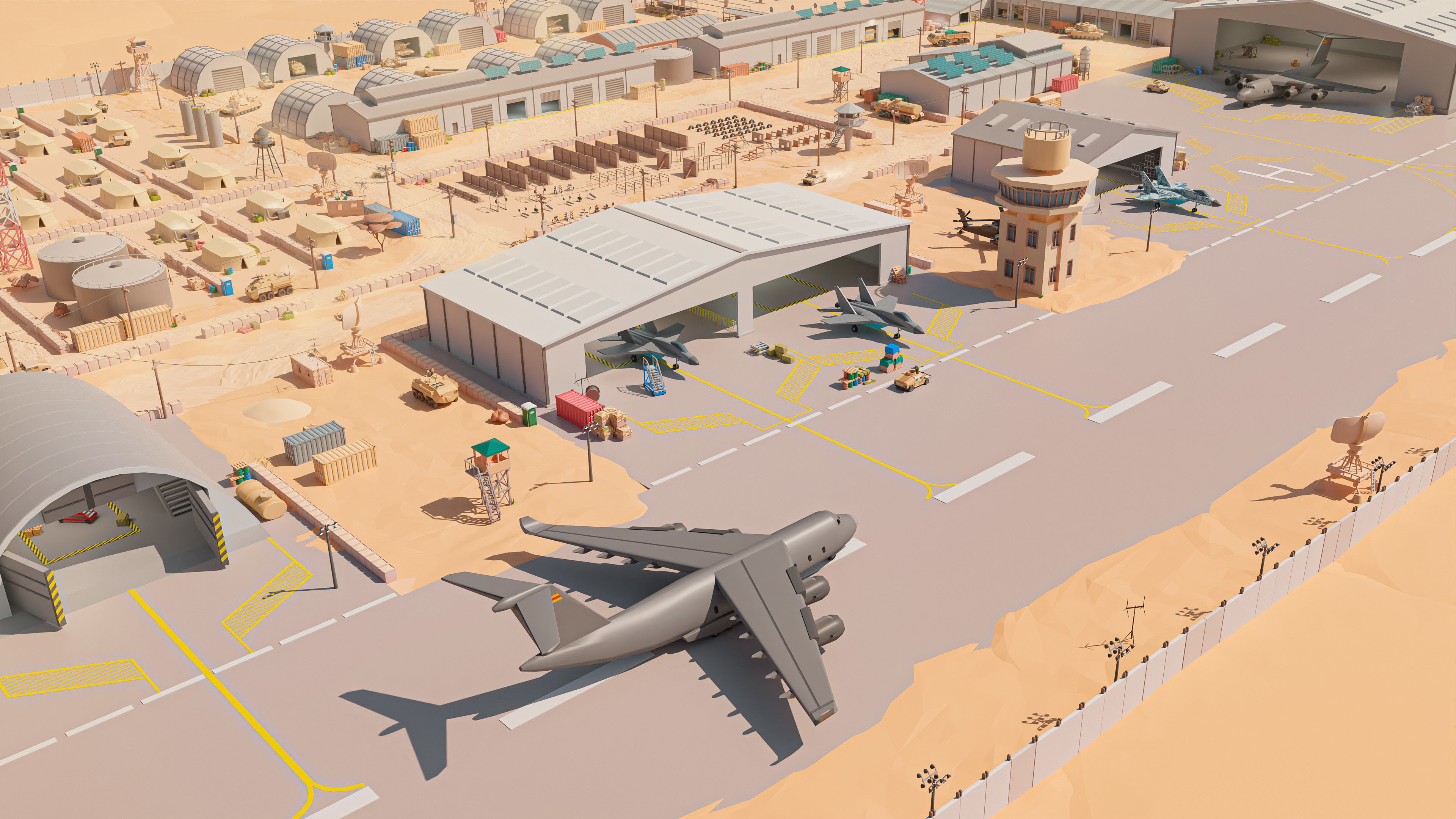 Military Low-poly 3D model_16