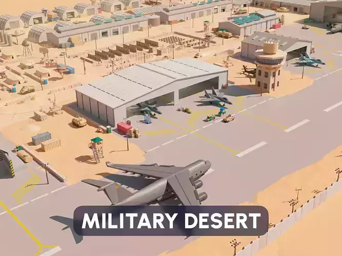 Military Desert Low-poly 3D model