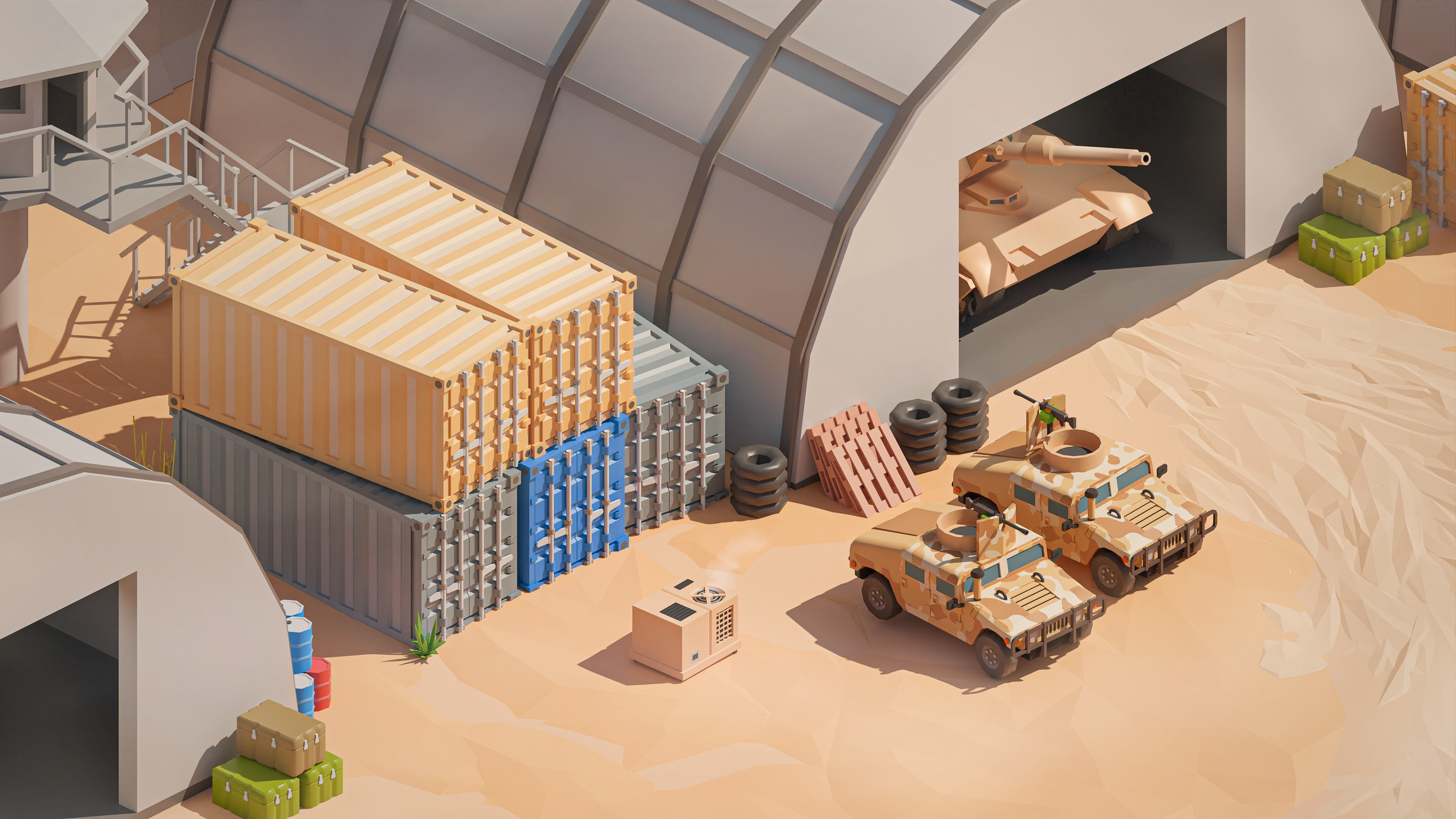 Military Low-poly 3D model_9