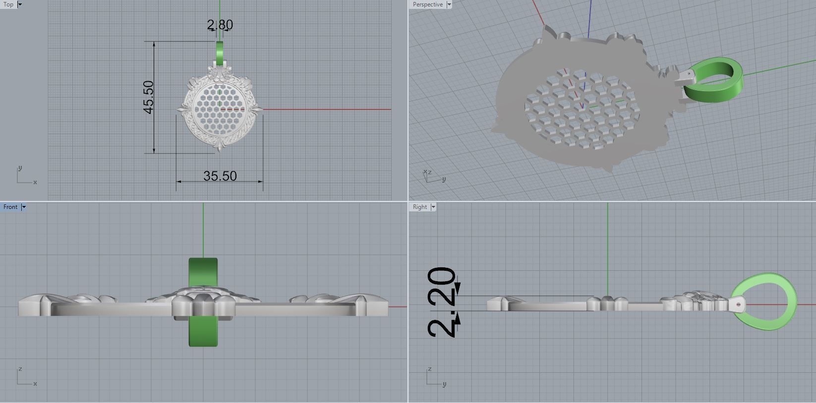 Letters Pendants 3D print model_2