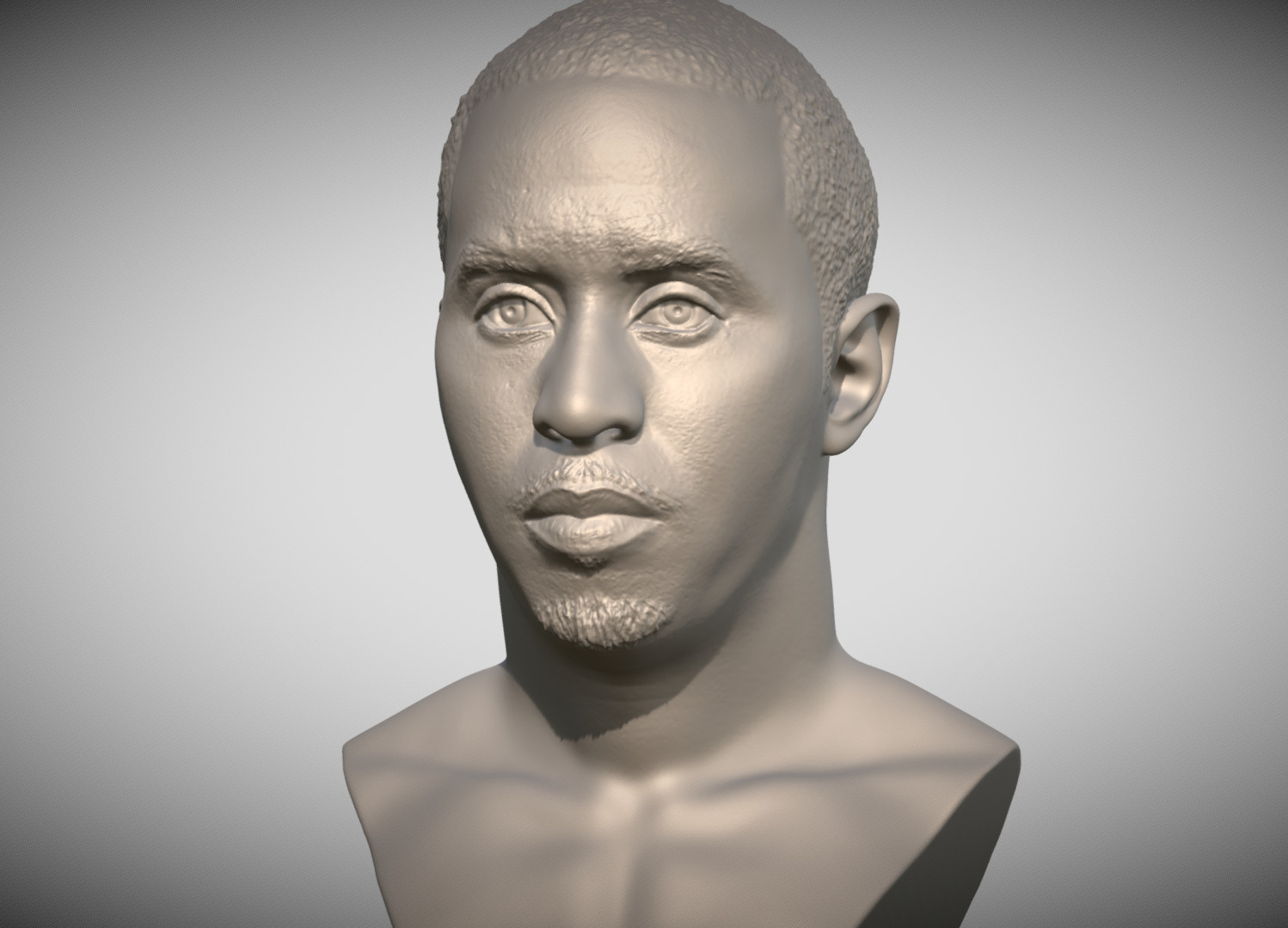 P Diddy bust 3D printing ready stl obj formats 3D print model_1