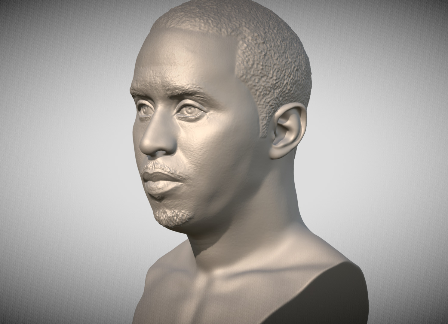 P Diddy bust 3D printing ready stl obj formats 3D print model_2