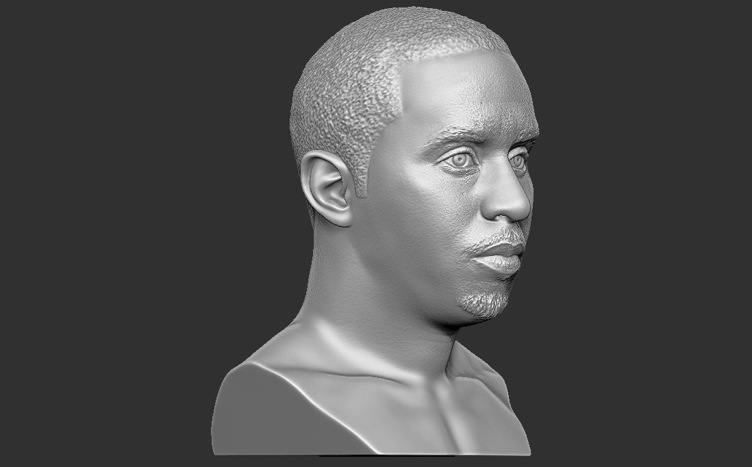 P Diddy bust 3D printing ready stl obj formats 3D print model_14