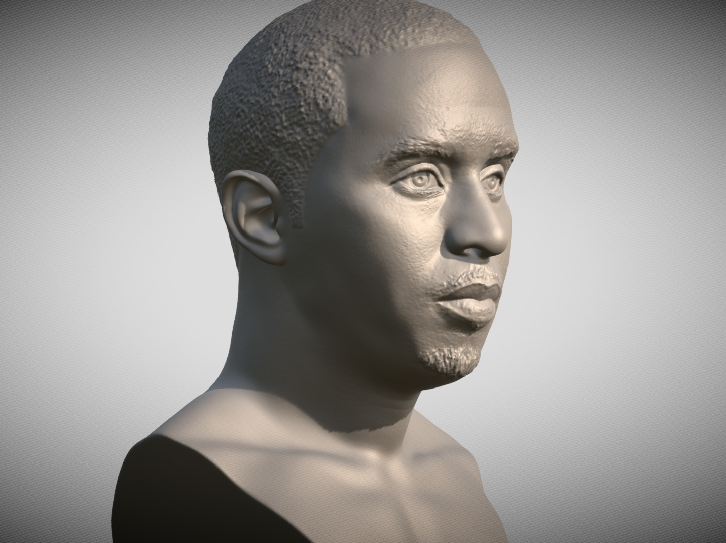 P Diddy bust 3D printing ready stl obj formats 3D print model_4