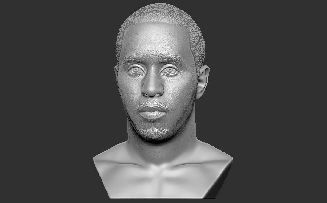 P Diddy bust 3D printing ready stl obj formats 3D print model_6