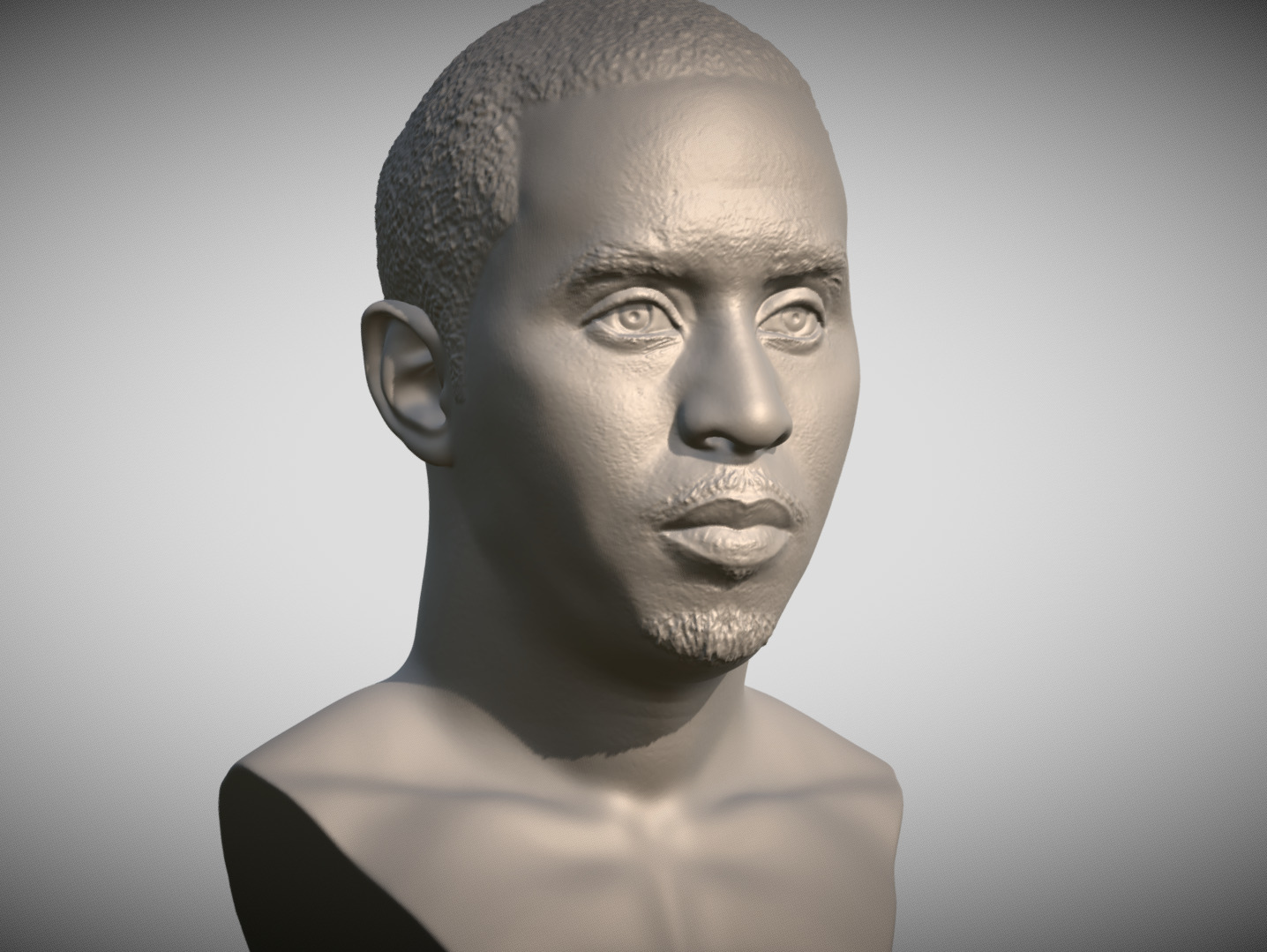 P Diddy bust 3D printing ready stl obj formats 3D print model_3