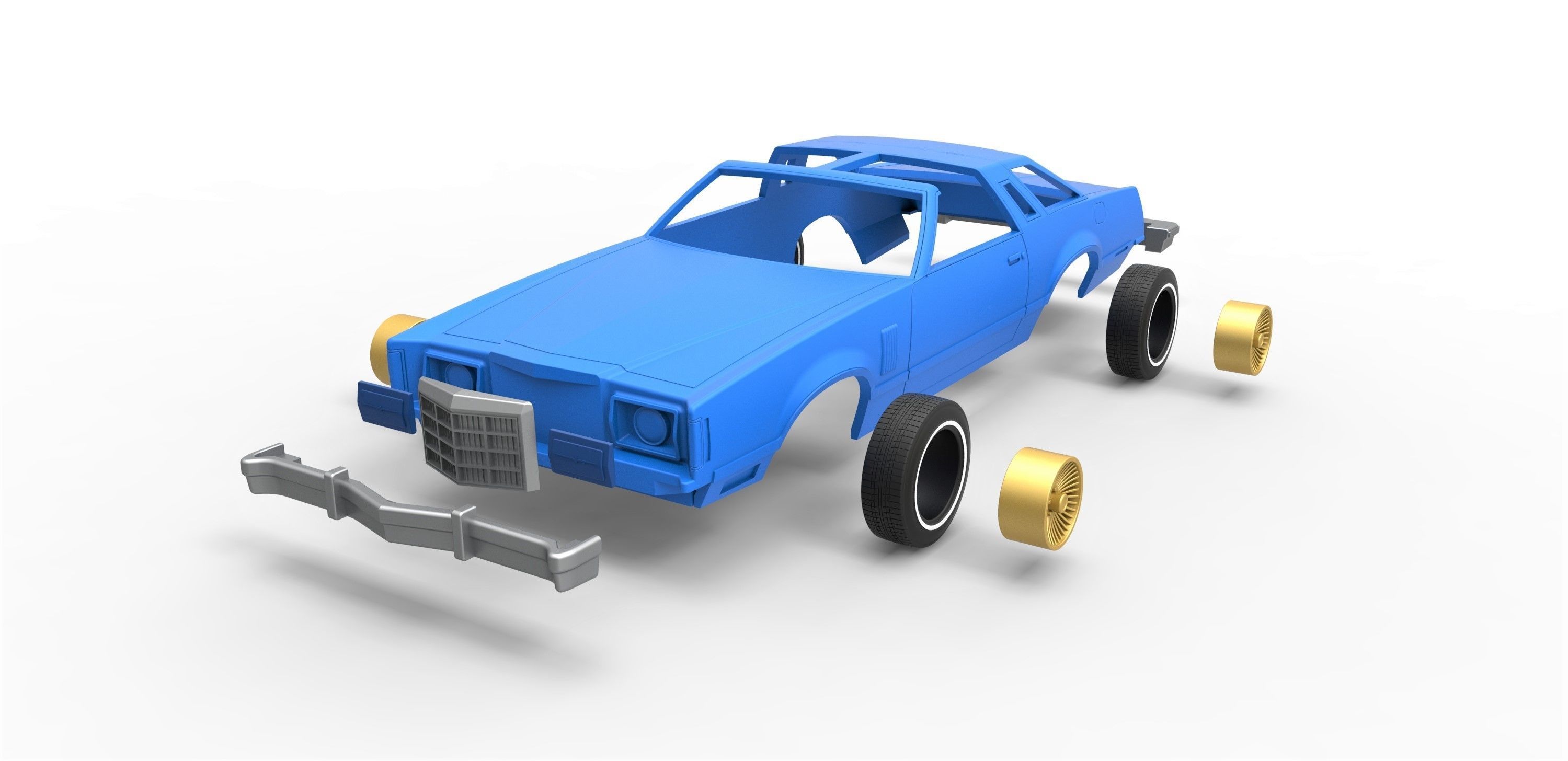 Shell and wheels Thunderbird T-Top 1979 Scale 1 to 25 3D print model_13