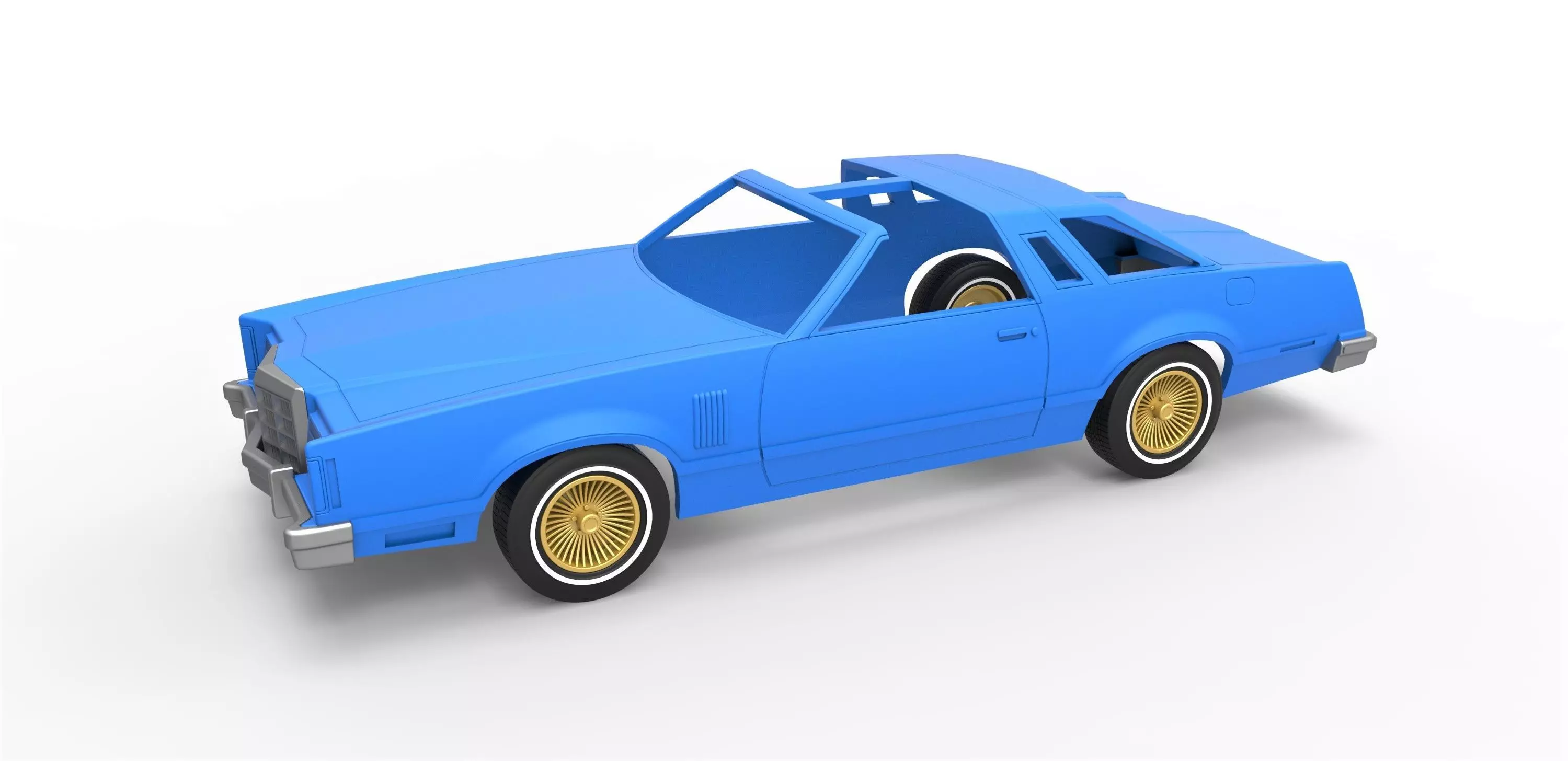Shell and wheels Thunderbird T-Top 1979 Scale 1 to 25 3D print model_0