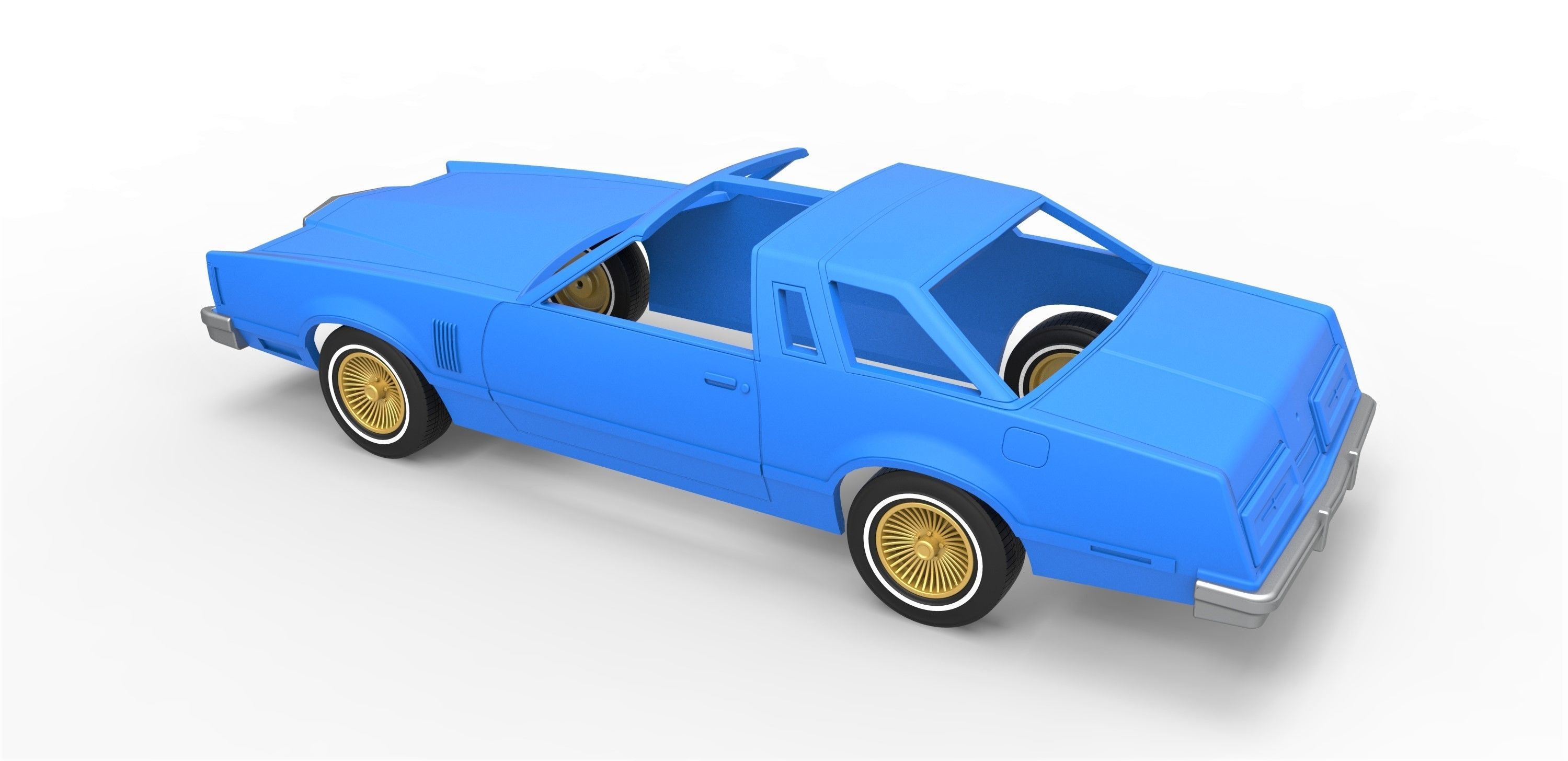 Shell and wheels Thunderbird T-Top 1979 Scale 1 to 25 3D print model_8