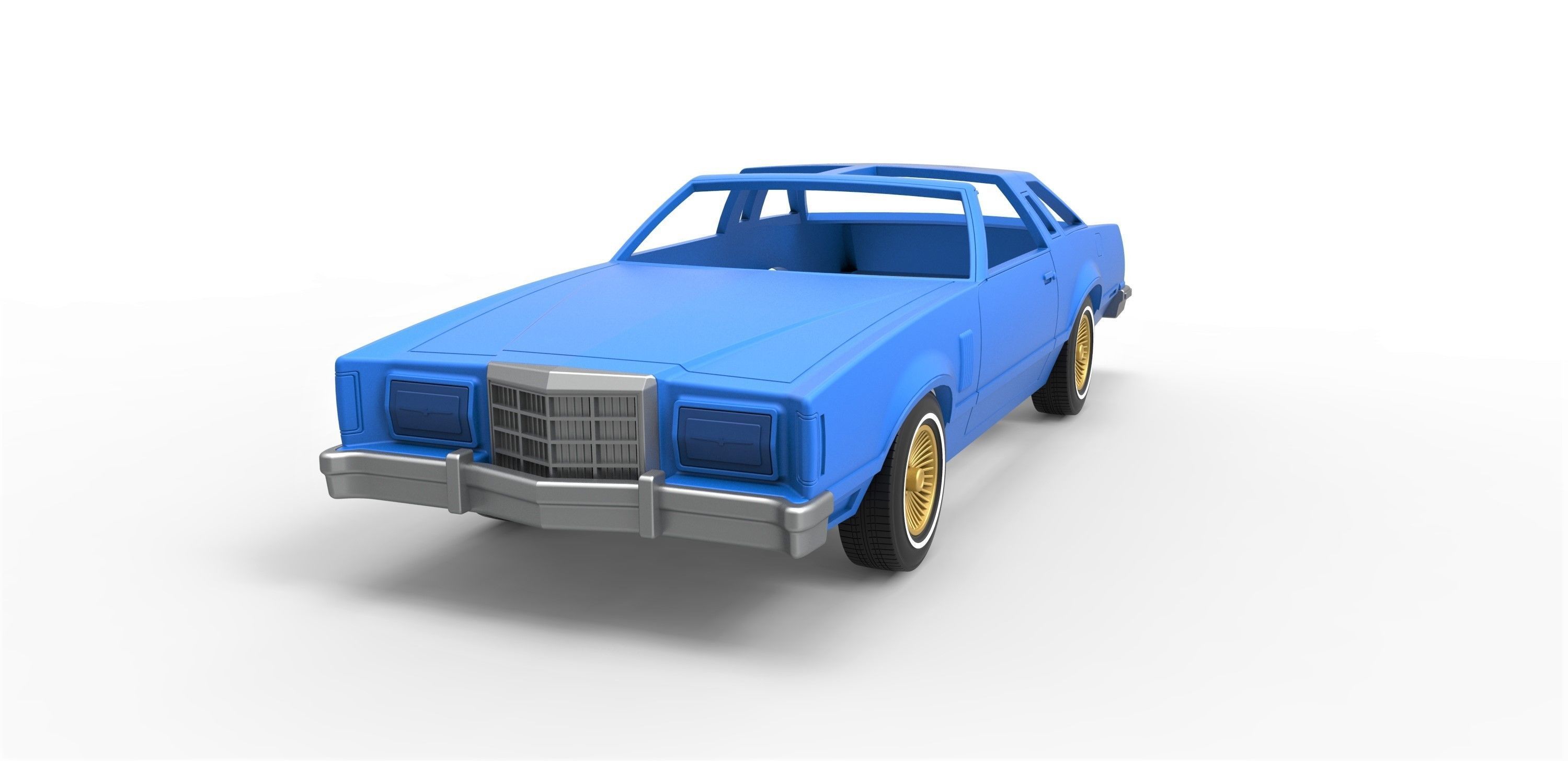 Shell and wheels Thunderbird T-Top 1979 Scale 1 to 25 3D print model_2