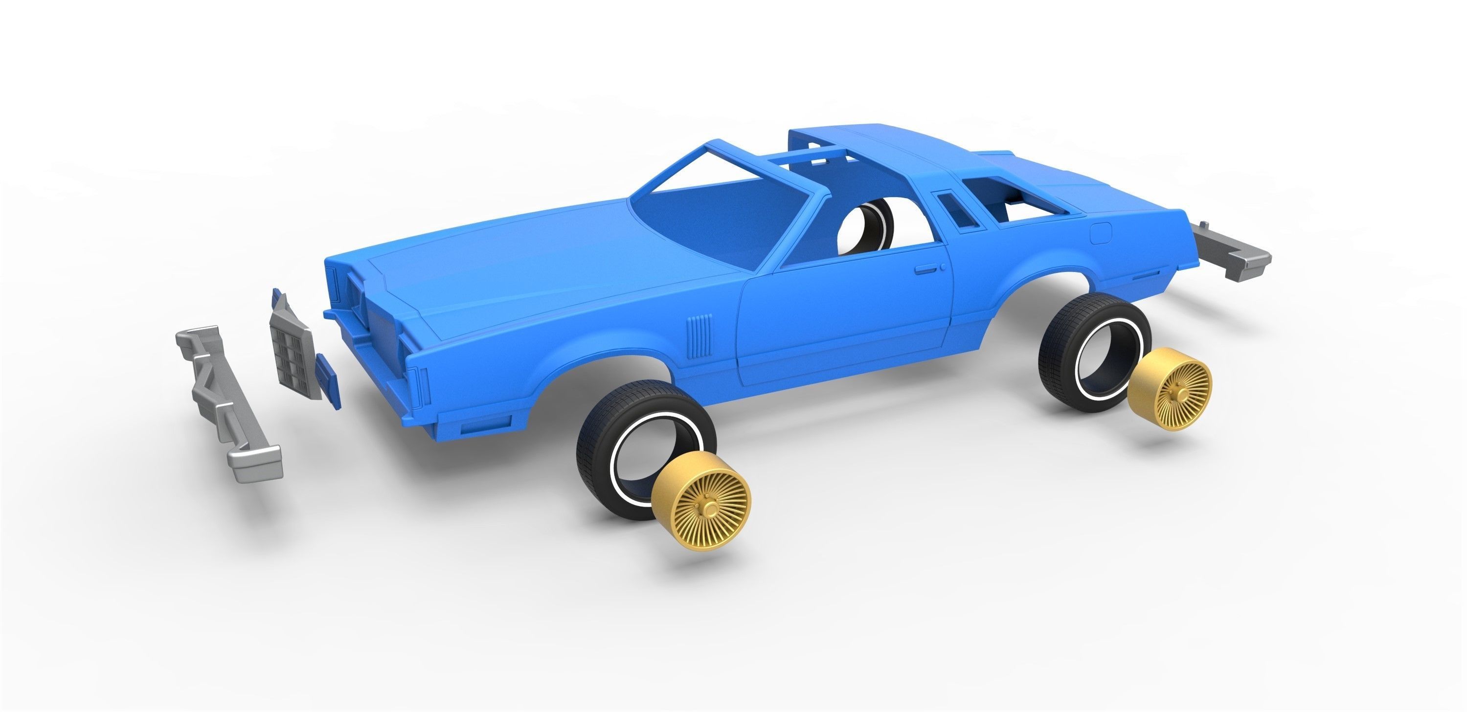 Shell and wheels Thunderbird T-Top 1979 Scale 1 to 25 3D print model_12