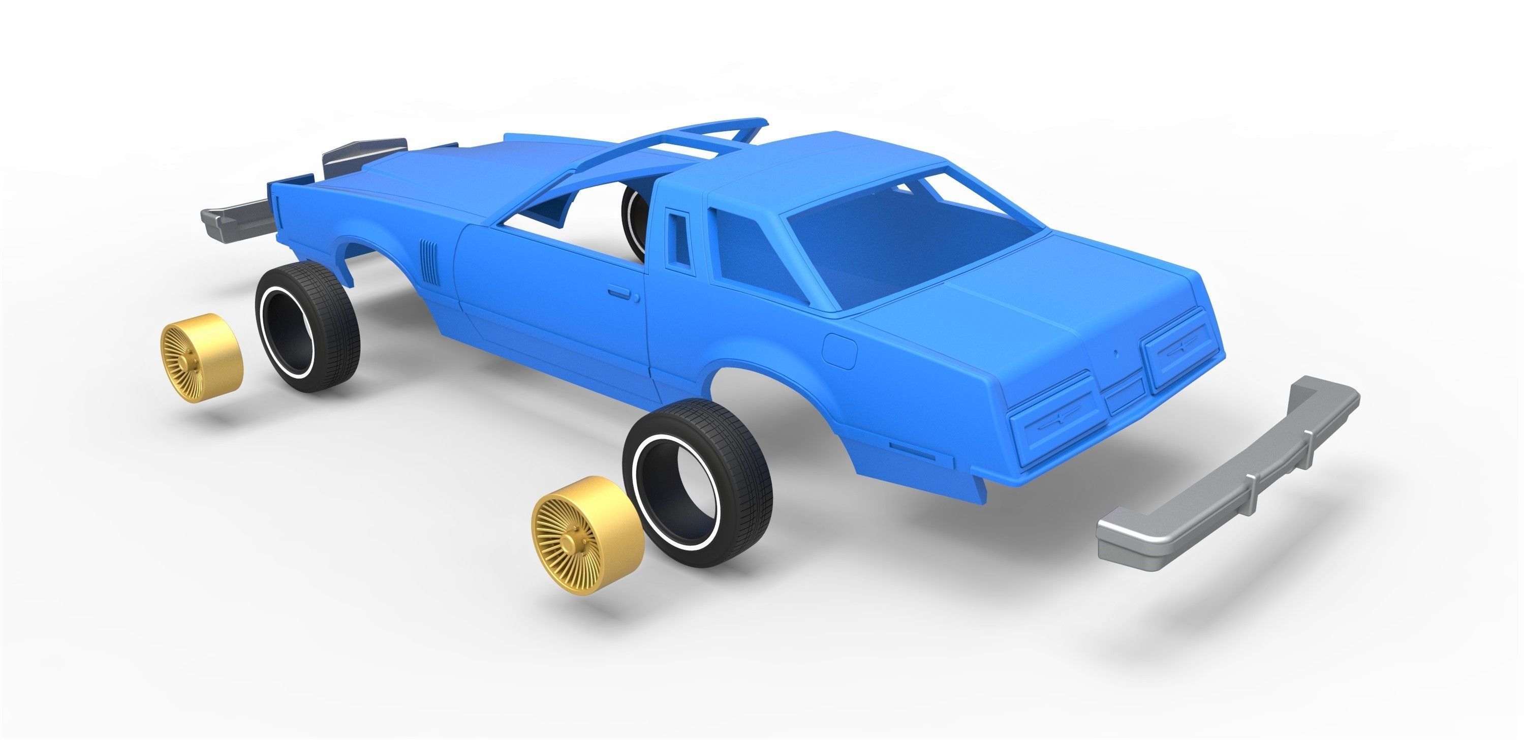 Shell and wheels Thunderbird T-Top 1979 Scale 1 to 25 3D print model_14