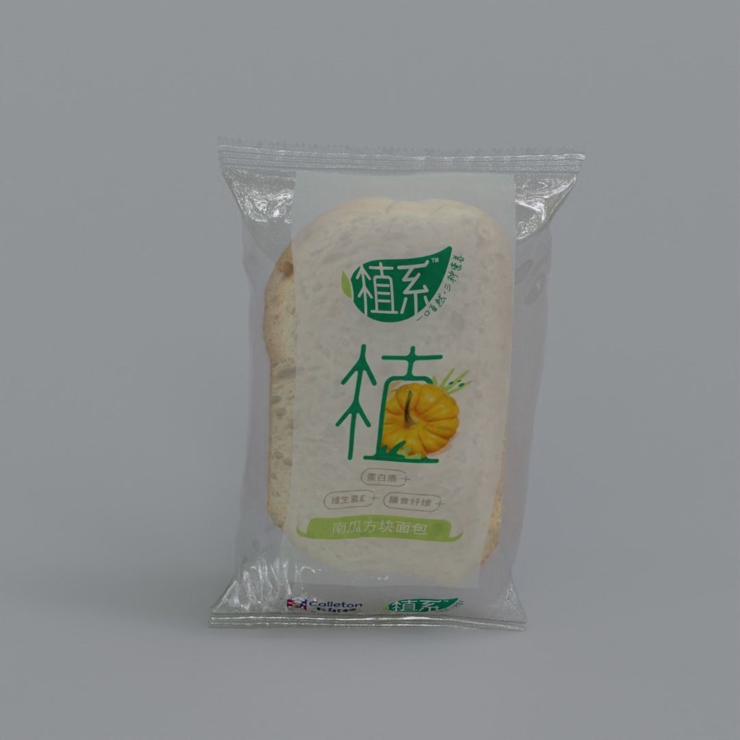 snack chinese bread in plastic bag Free 3D model_3