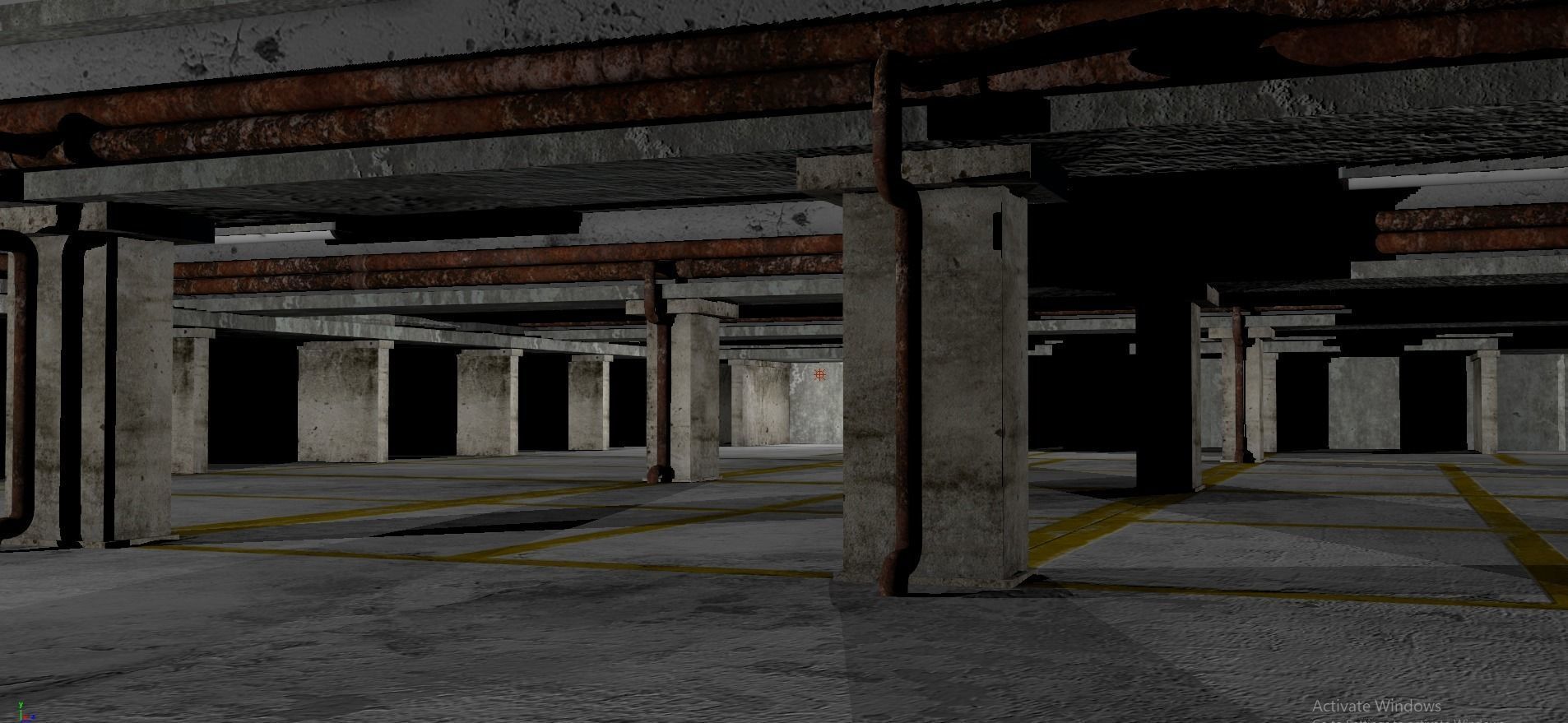 Hospital concrete house Low-poly 3D model_5