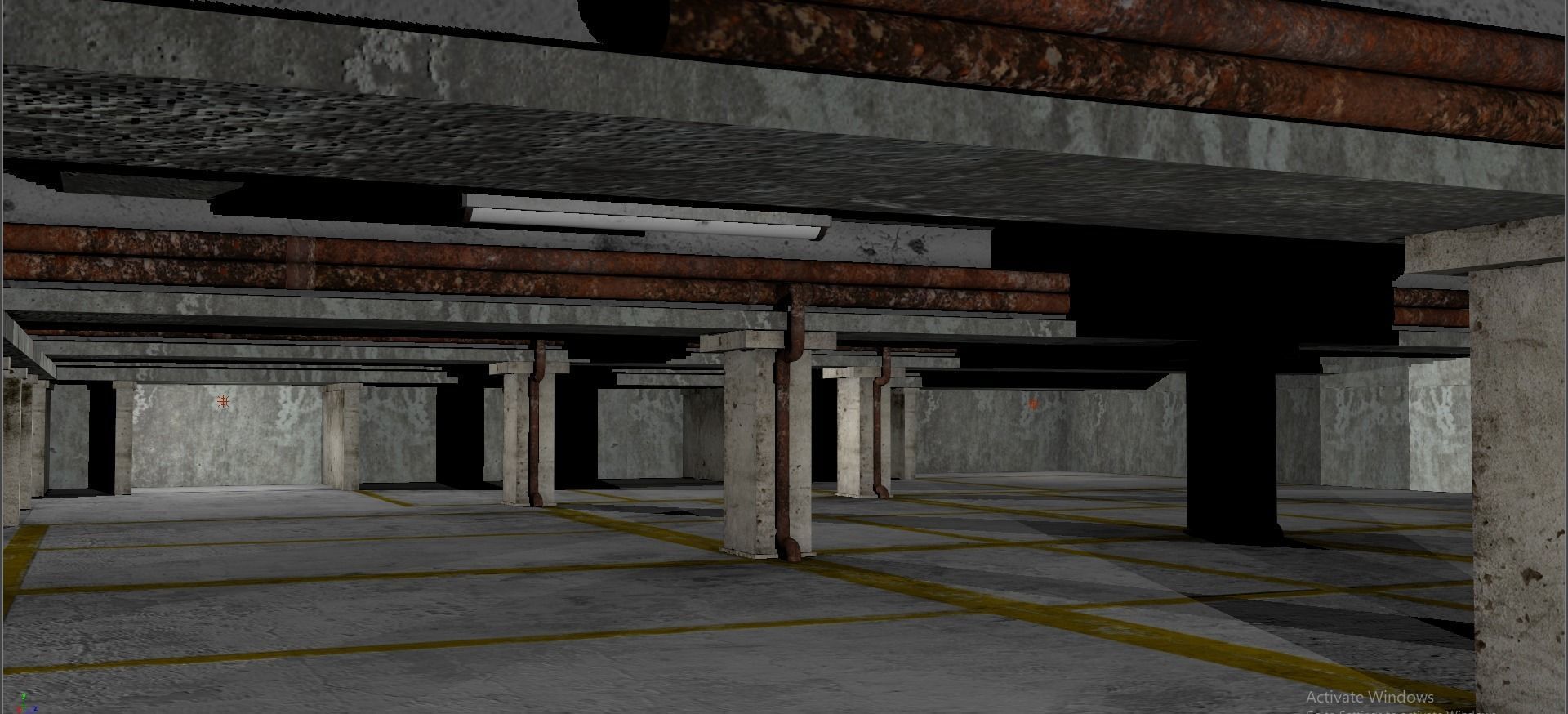 Hospital concrete house Low-poly 3D model_6