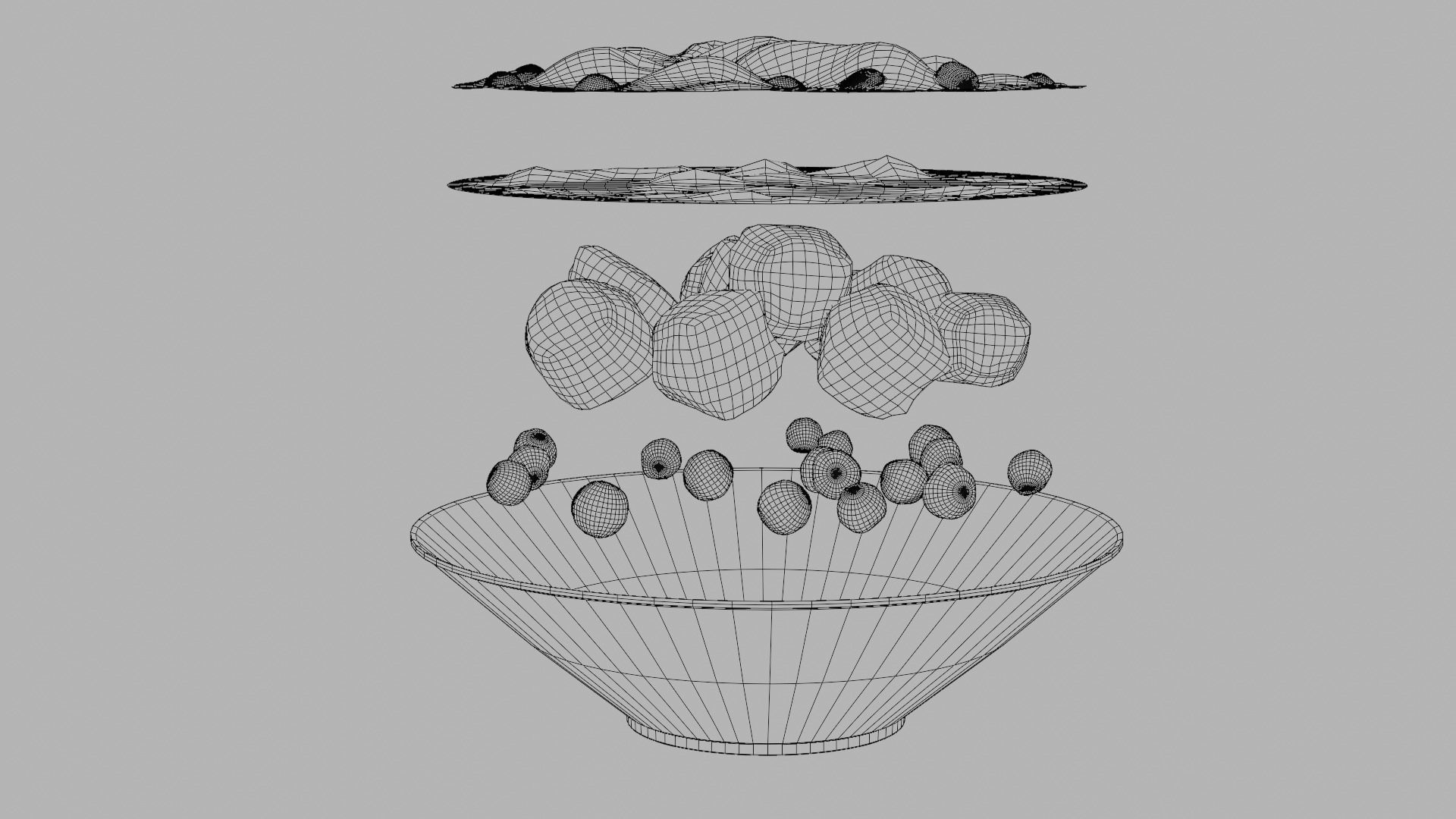Paneer masala cartoon style 3D model_14