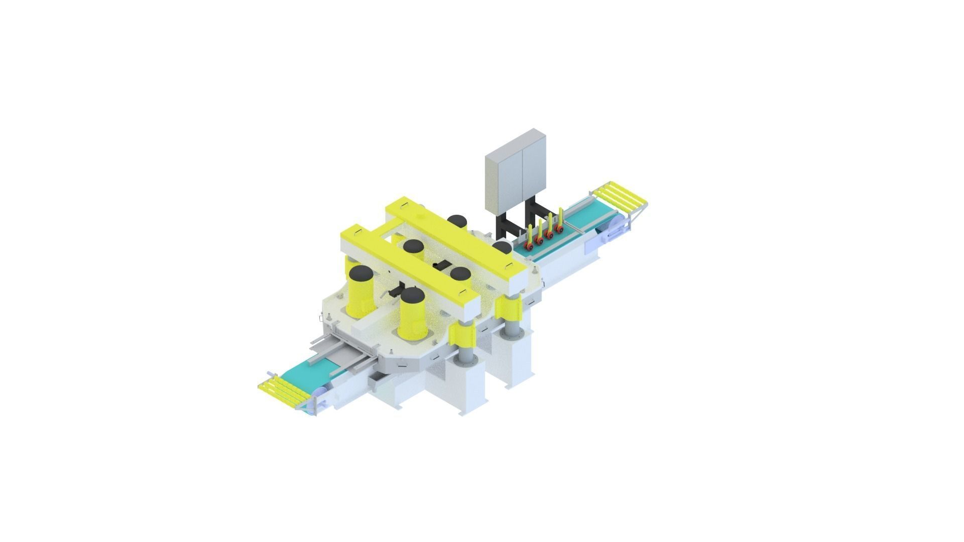 Horizontal Marble Splitting Machine 3D model_1