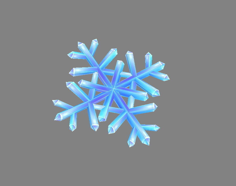 Cartoon snowflake Low-poly 3D model_2