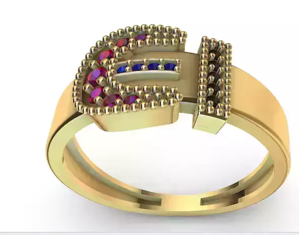 SEBTA gold ring with sapphires and diamonds