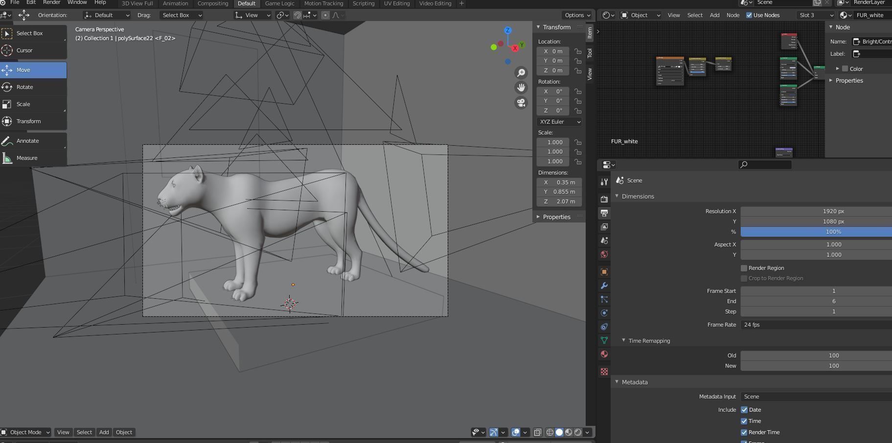 Realistic Fur Panther 02 3D Model NO RIG Low-poly 3D model_14