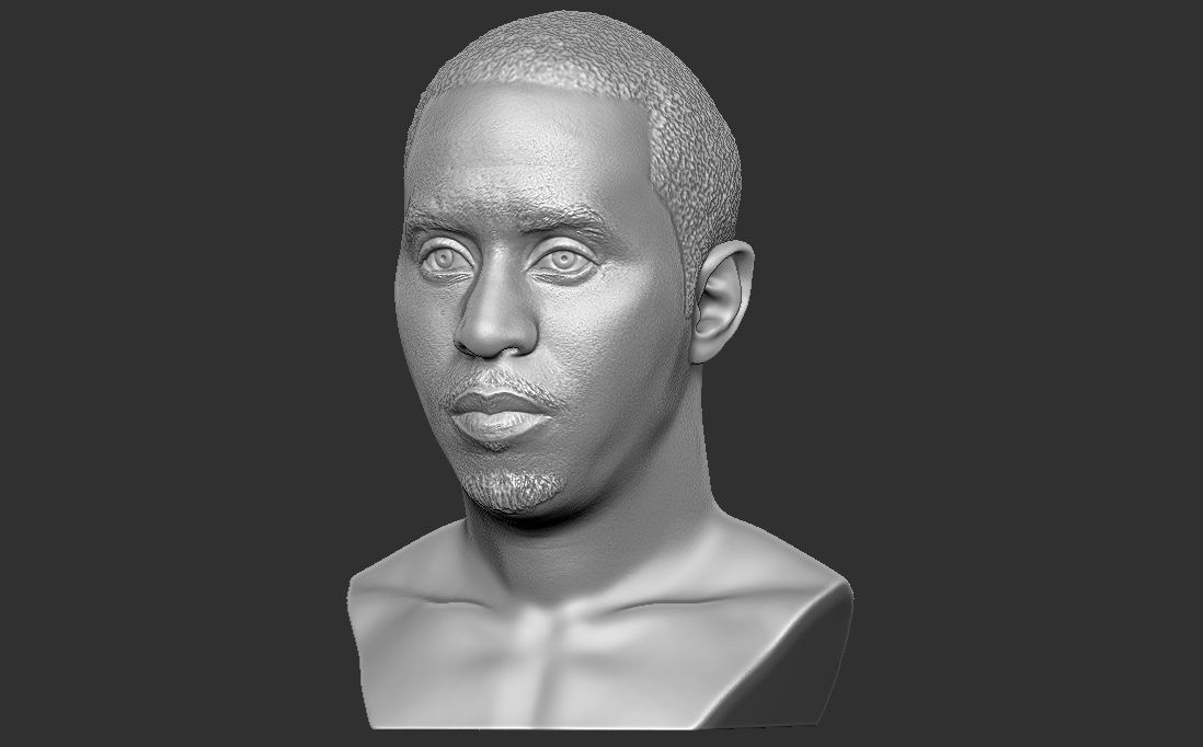 P Diddy bust ready for full color 3D printing 3D print model_23