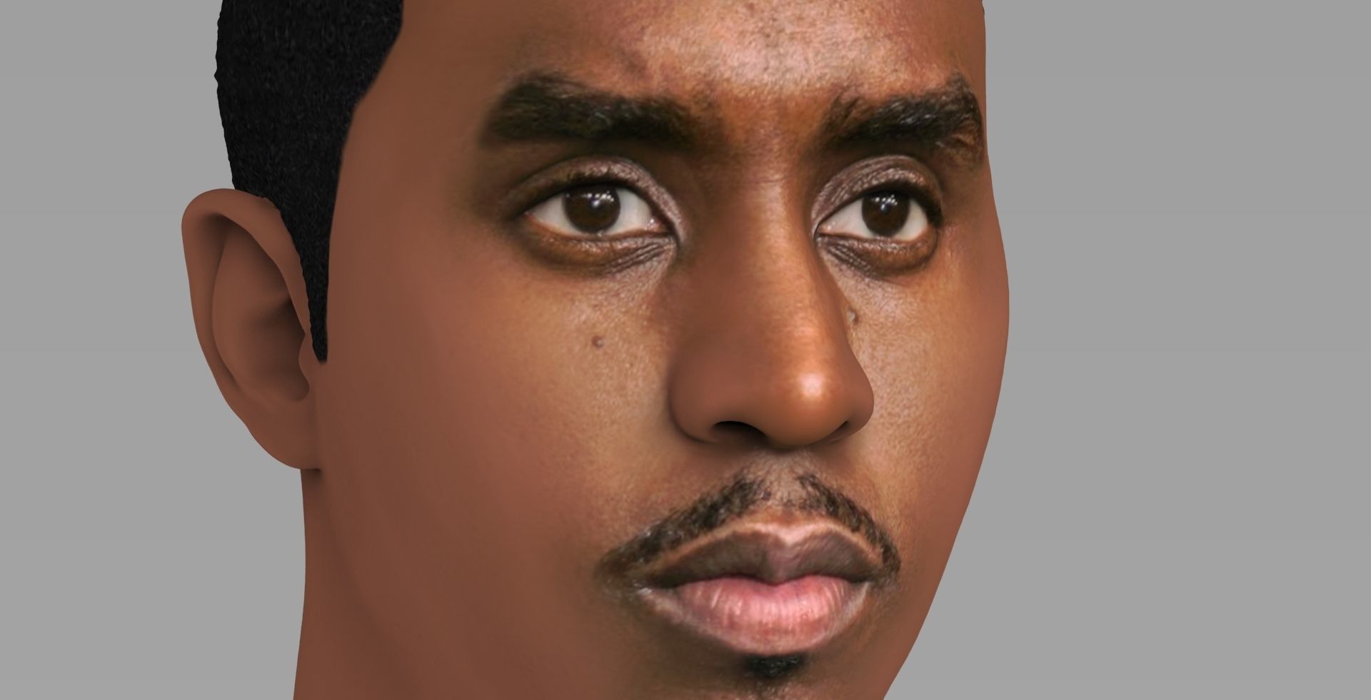P Diddy bust ready for full color 3D printing 3D print model_11