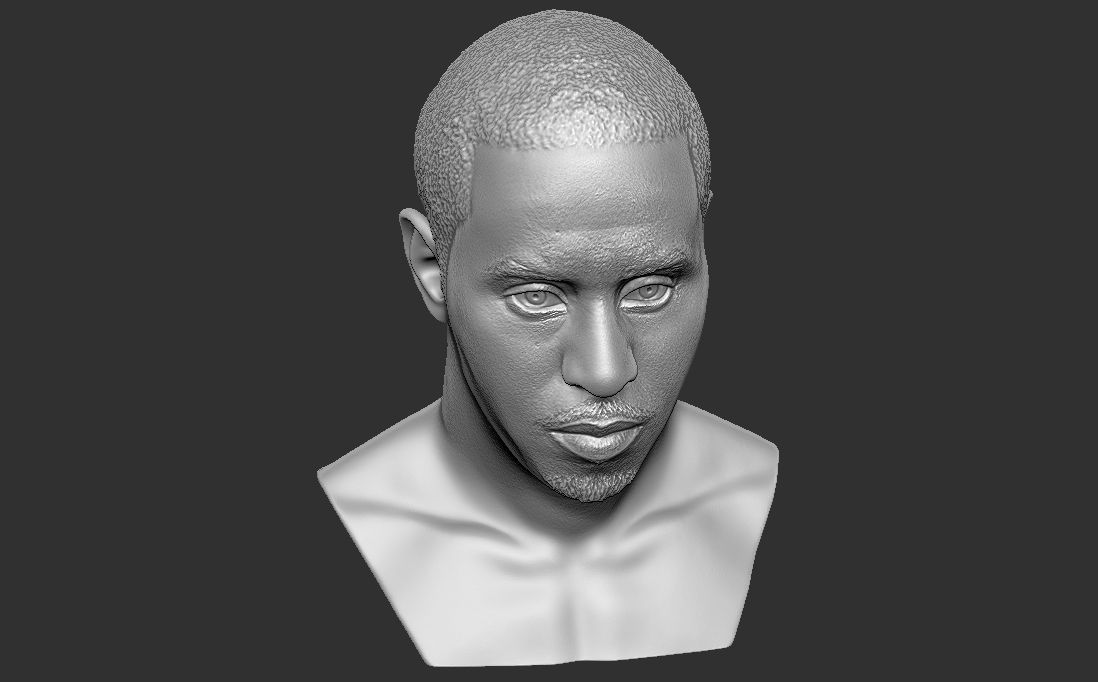 P Diddy bust ready for full color 3D printing 3D print model_36