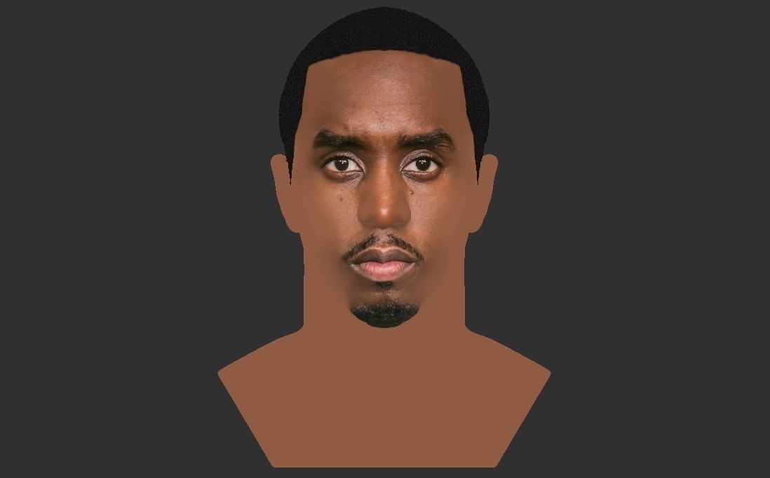 P Diddy bust ready for full color 3D printing 3D print model_18