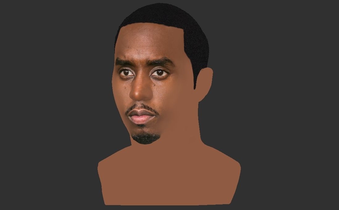 P Diddy bust ready for full color 3D printing 3D print model_19