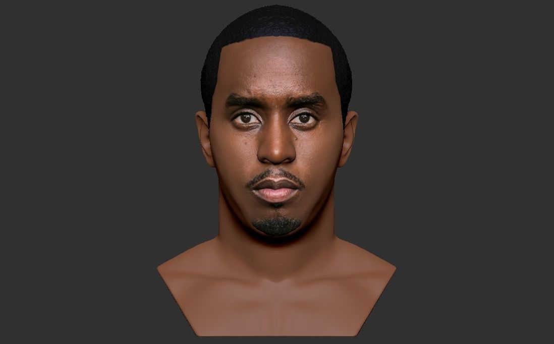 P Diddy bust ready for full color 3D printing 3D print model_16