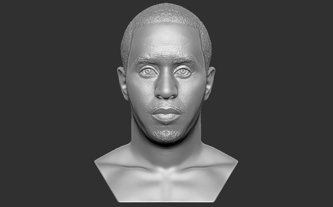 P Diddy bust ready for full color 3D printing 3D print model_21