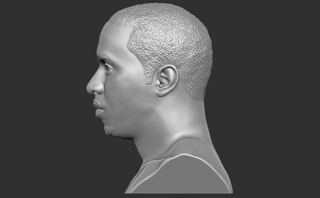 P Diddy bust ready for full color 3D printing 3D print model_25
