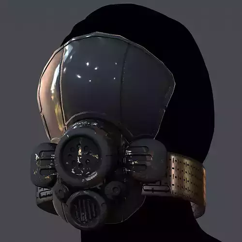 Gas mask helmet 3d model scifi Low-poly Low-poly 3D