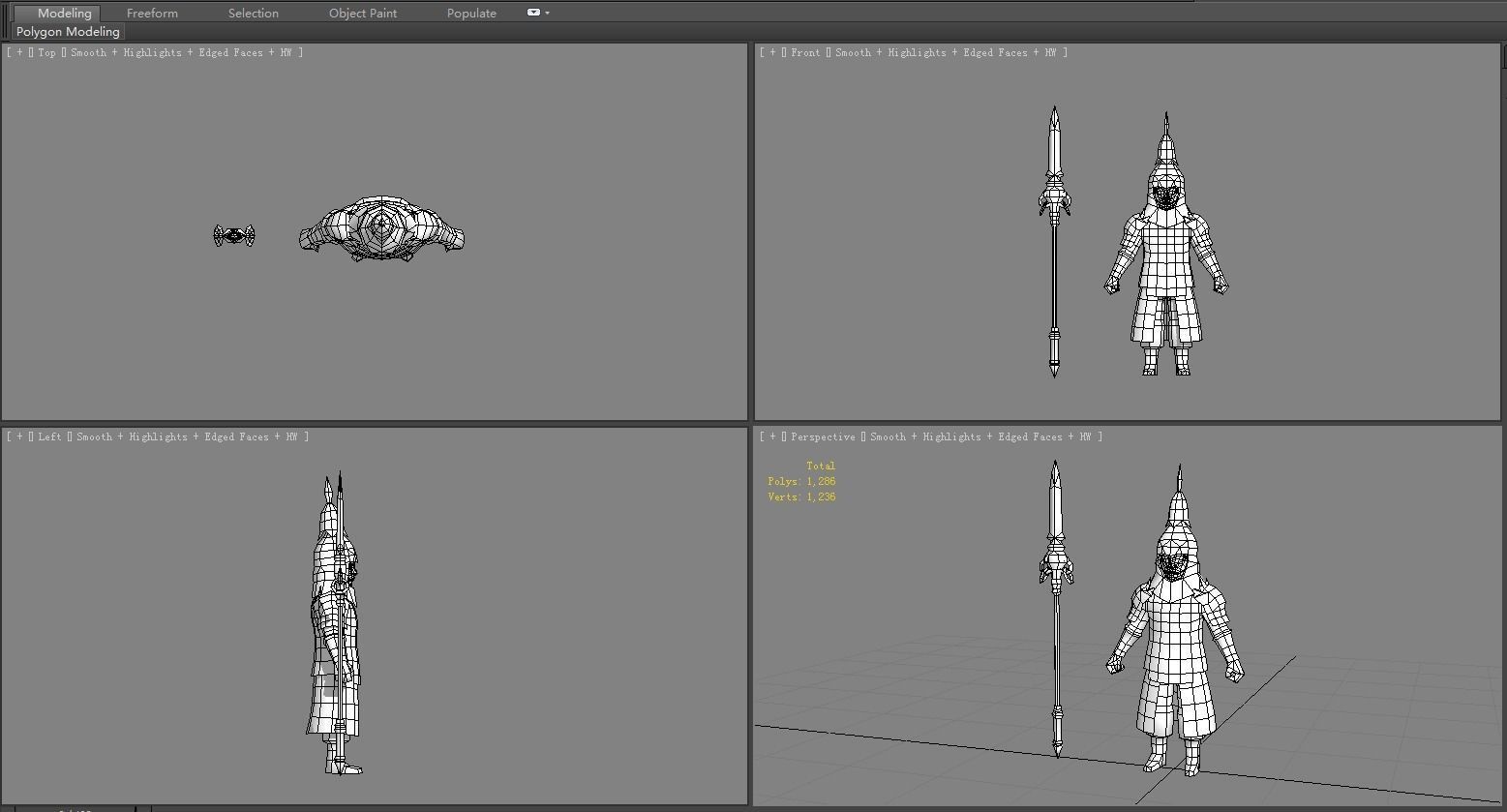 Cartoon soldiers of Qing Dynasty Low-poly 3D model_5