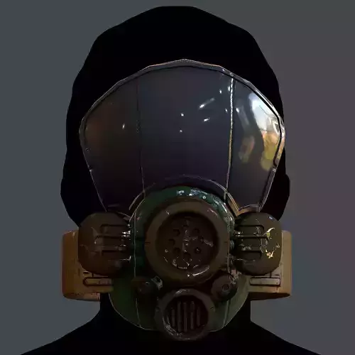 Gas mask helmet 3d model scifi Low-poly Low-poly 3D