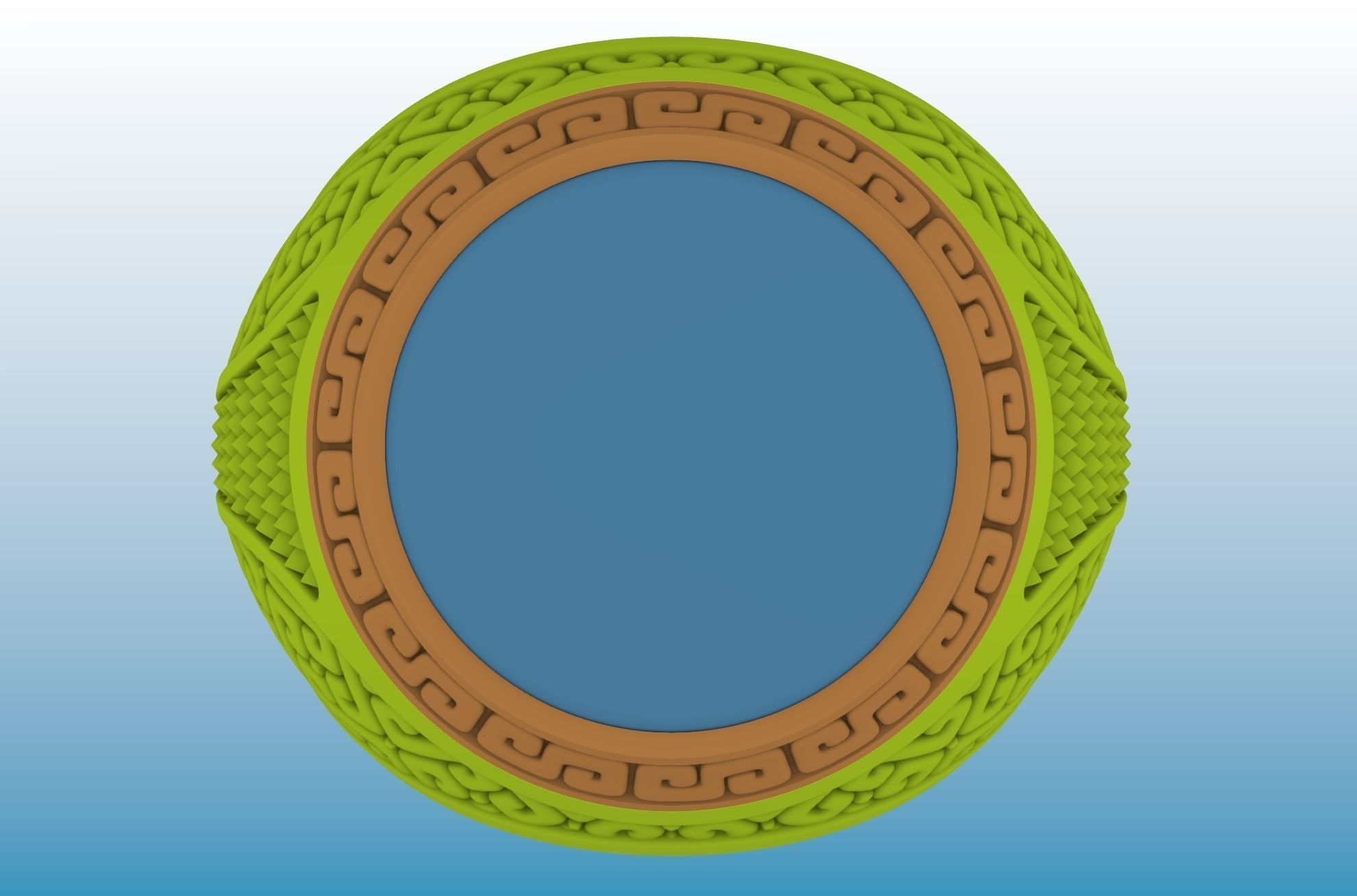 aztec style mans ring 3D print model_16