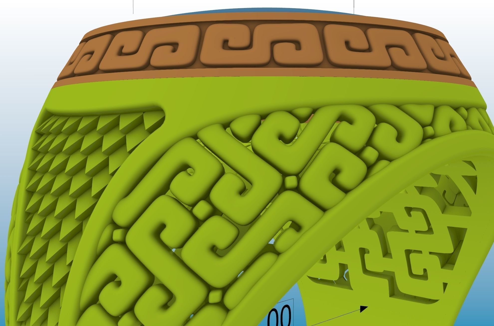 aztec style mans ring 3D print model_18