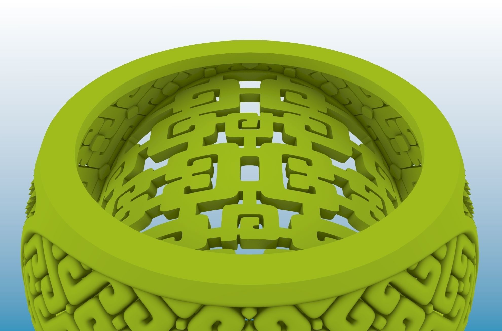 aztec style mans ring 3D print model_19