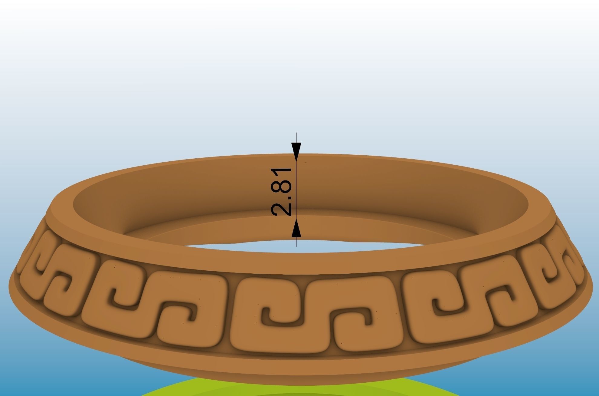 aztec style mans ring 3D print model_23