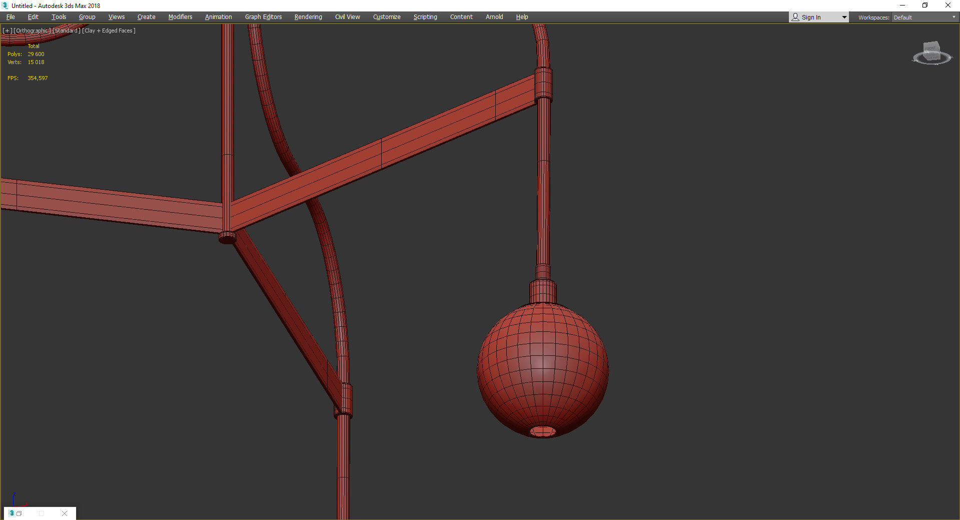 DRAPE ARM 3 PENDANT Low-poly 3D model_4