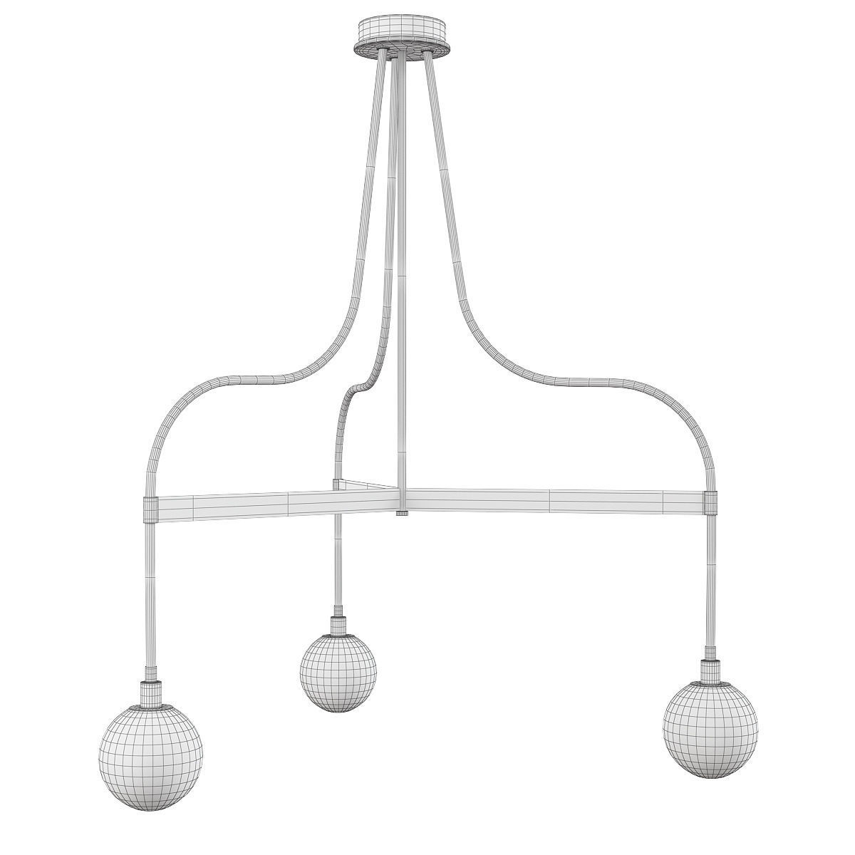 DRAPE ARM 3 PENDANT Low-poly 3D model_1