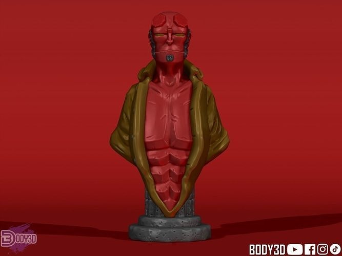 HellBoy Bust Comics Free 3D print model